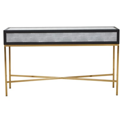 Wiliamore Grey Shagreen Effect Console Table with 2 Drawers