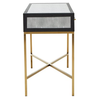 Wiliamore Grey Shagreen Effect Console Table with 2 Drawers