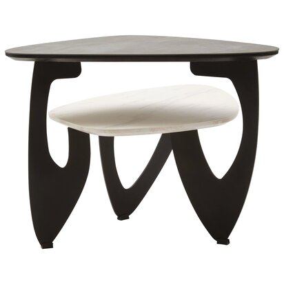 Ivyiagate 2 Tier Small Asymmetrical Ceramic Coffee Table