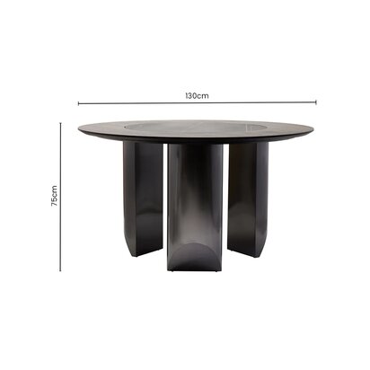 Ivyiagate Round Veneer Dining Table with Ceramic Lazy Susan