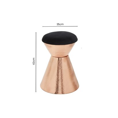 Briorridge Black Velvet And Copper Finish Stool