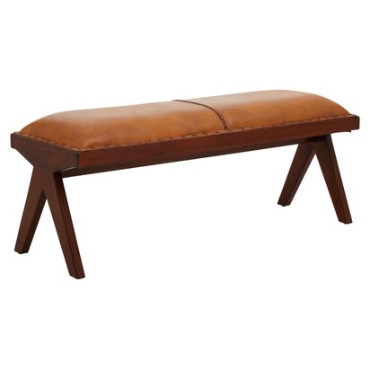 Penowod Tan Leather Bench