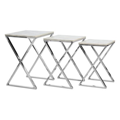 Cardona Nest of Three Shagreen Effect Tables