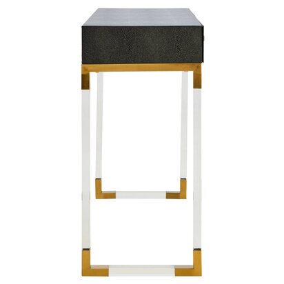Cardona Black Shagreen Effect 2 Drawer Console Table