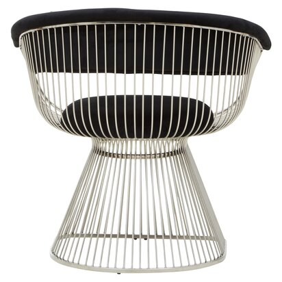 Vioerstead Black Velvet and Silver Frame Chair