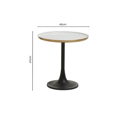 Unaercott White Marble Side Table With Column Base