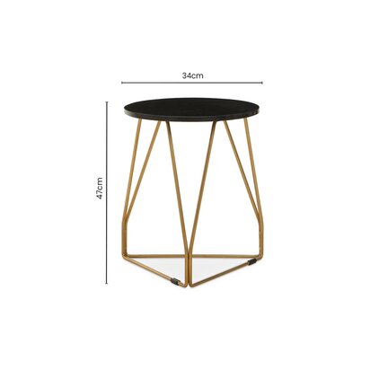 Unaercott Side Table With Black Marble Top