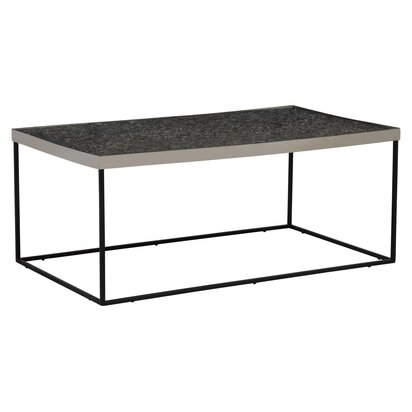 Delewick Rectangle Coffee Table in Silver and Glass
