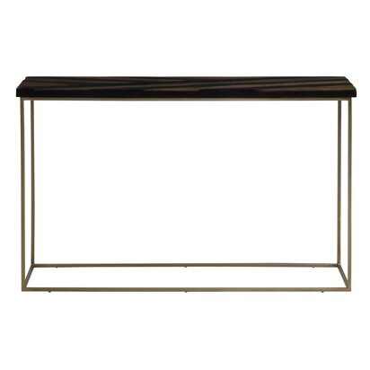 Rivormere Black Acacia Wood with Gold Inlay Console Table
