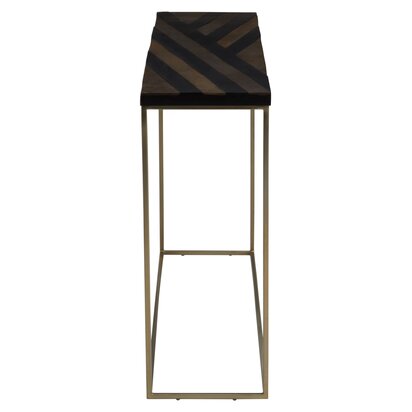 Rivormere Black Acacia Wood with Gold Inlay Console Table