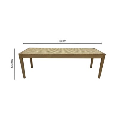 Harowbrok Natural Cane and Beech Wood Bench