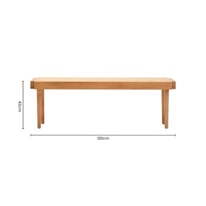 Harowbrok Natural Cane and Beech Wood Bench