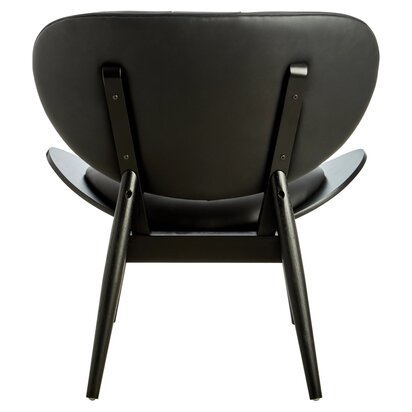Penincombe Black Leather Effect Chair with Elm Wood Frame