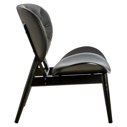 Penincombe Black Leather Effect Chair with Elm Wood Frame