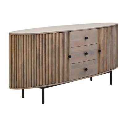 Beaton Two Door Three Drawer Grey Mango Wood Sideboard