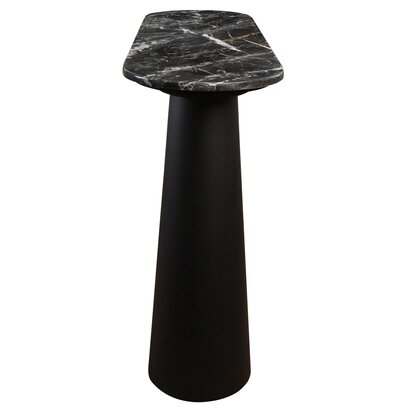 Delelley Black and White Marble Top Console Table with Mango Wood Legs