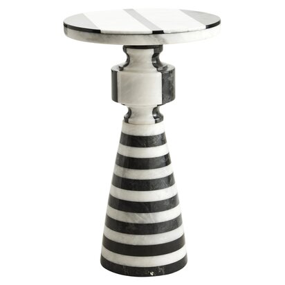 Calerrose Black and White Stripe Side Table