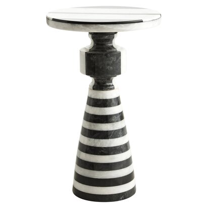 Calerrose Black and White Stripe Side Table