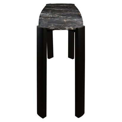 Unaenelle Black Marble Top and Acacia Wood Console Table