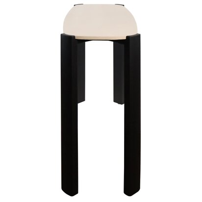 Unaenelle Cream Marble Top and Black Acacia Wood Console Table