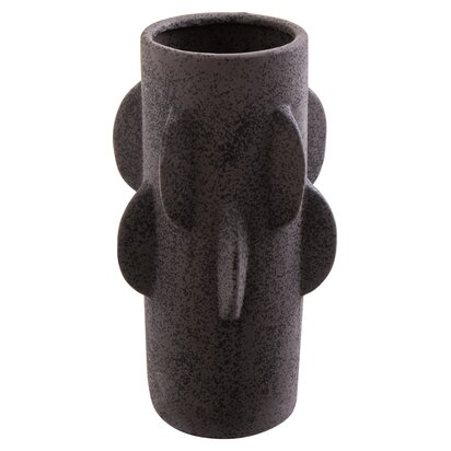 Ariora Black Textured Stoneware Small Vase