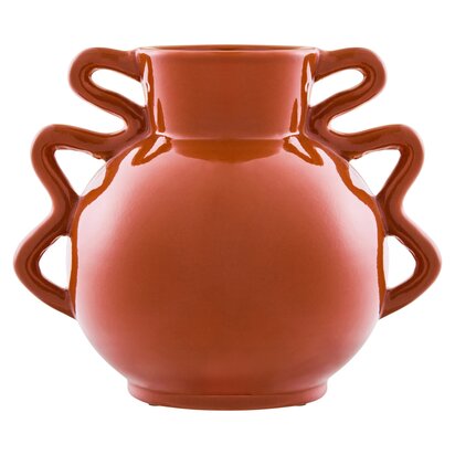 Aluria Burnt Orange Small Vase with Abstract Handles