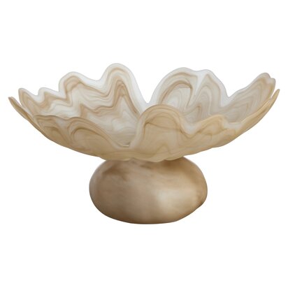 Peniadale Natural Fluted Glass Pedestal Bowl