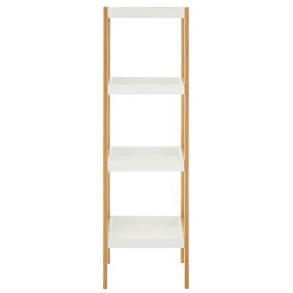 Fenelley Four Tiered White And Natural Shelf Unit