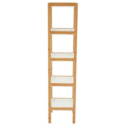 Fenelley Five Tiered White And Natural Shelf Unit