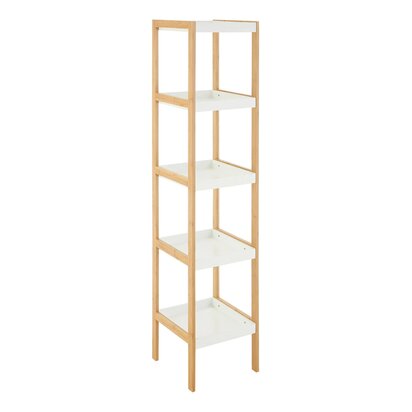 Fenelley Five Tiered White And Natural Shelf Unit