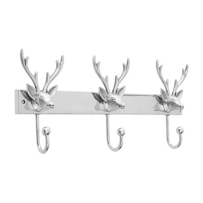Wilobury Stag Head 3 Hook Wall Mounted Hanger