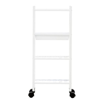Veroford 4 Tier White Trolley with Basket