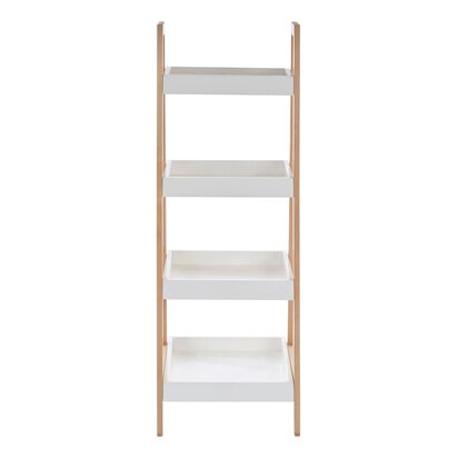 ARLA Four Tier Birch Wood Bathroom Shelf Unit