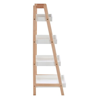 ARLA Four Tier Birch Wood Bathroom Shelf Unit