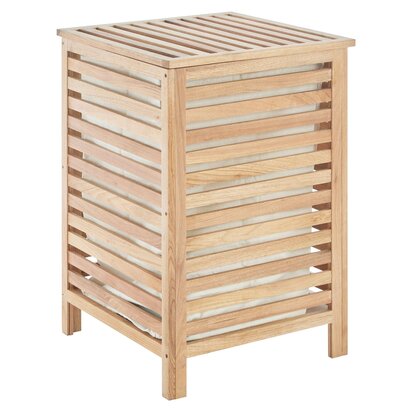 Seleyton Walnut Wood Laundry Hamper with Lining