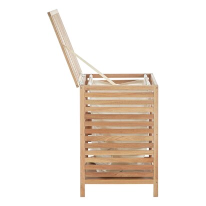 Seleyton Walnut Wood Laundry Hamper with Lining