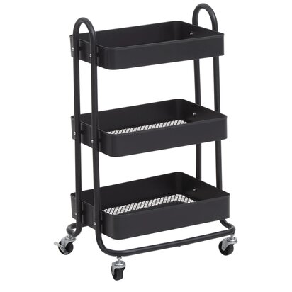Belora Three Tier Black Metal Trolley