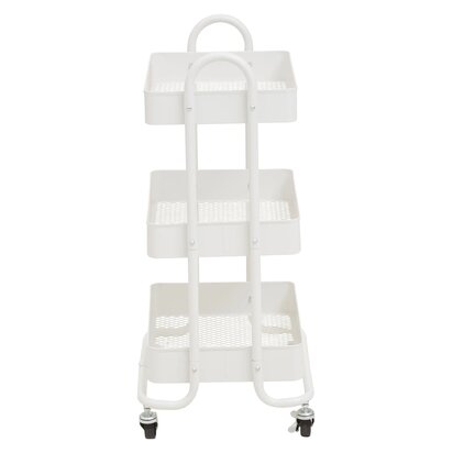 Belora Three Tier White Metal Trolley