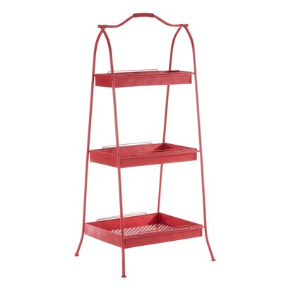 Harisfield Red Metal Storage Rack