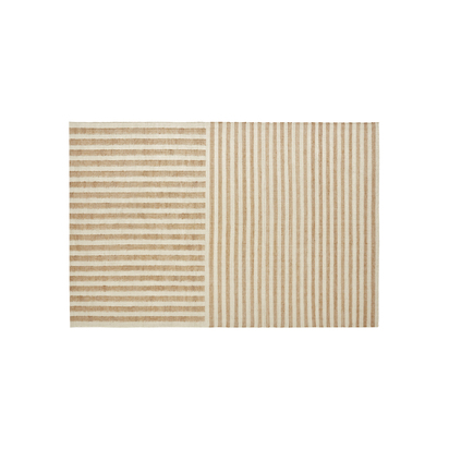 Loaf | Double Stripey | 170 x 240 cm Jute Rug | Neutral | Bedroom, Living Room & Entryway Durable, Handwoven Rug