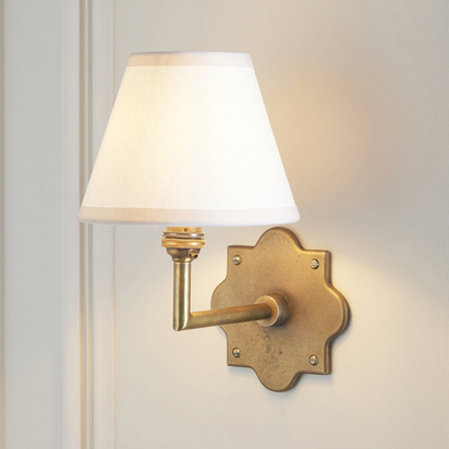 Axminster Wall Wall light Antique brass & vintage white fabric