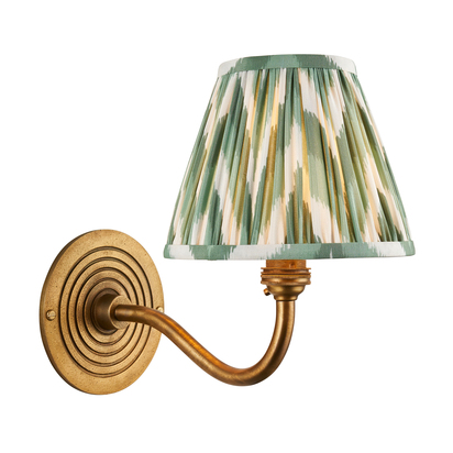 Weybridge Wall Wall light Antique brass & cotswold green fabric