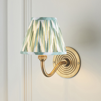 Weybridge Wall Wall light Antique brass & cotswold green fabric