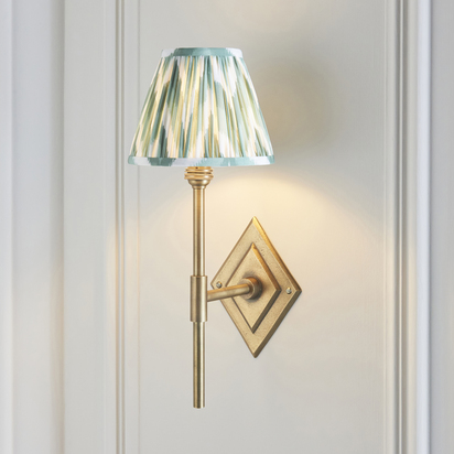 Lancaster Wall Wall light Antique brass & cotswold green fabric