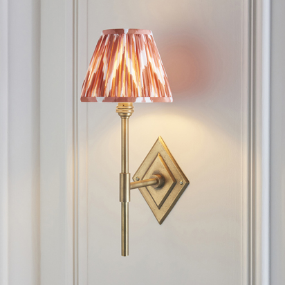 Lancaster Wall Wall light Antique brass & apricot orange fabric