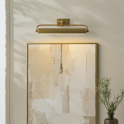 Tavistock Picture Light Wall light Warm brass plate & frosted pc