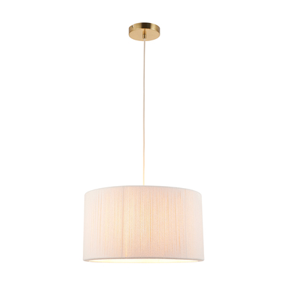 Tewkesbury Pendant Pendant light Cream cotton & brushed brass plate