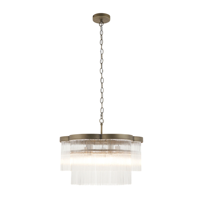 Skipton 5lt Pendant Pendant light Antique brass & clear glass