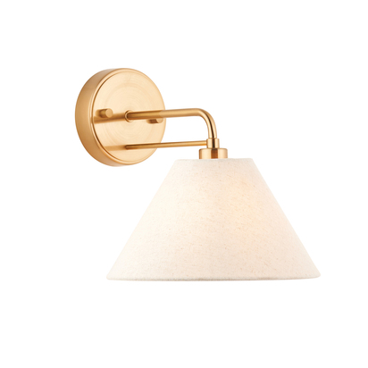 Camberley Wall Wall light Brushed aged brass plate & natural linen