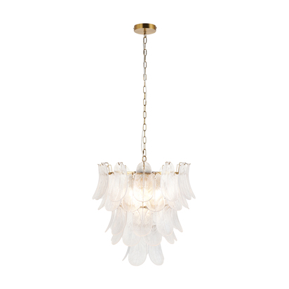 Cirencester 4lt Pendant Pendant light Brushed aged brass plate & clear textured glass